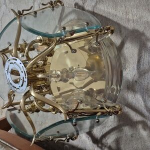 Vintage Gold and Glass Ceiling Light